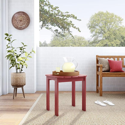 Linon Adirondack End, Red Table, 18.11 x 18.5 x 18.11