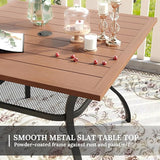 VICLLAX 37.8" Square Outdoor Patio Table, All Weather Metal Outdoor Dining Table for Lawn Garden - Photo 5