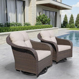 Wicker Swivel Rocking Chairs Set 2 - Photo 8