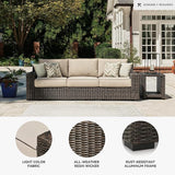 Signature Design by Ashley Coastline Bay Nuvella Weather Resistant Fabric Outdoor Sofa with Cushion and 4 Throw Pillows - Photo 4