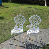 KAILI Rose Garden Cast Aluminum Bistro Chairs, Decorative Outdoor Patio Seating, Set of 2 - Photo 1