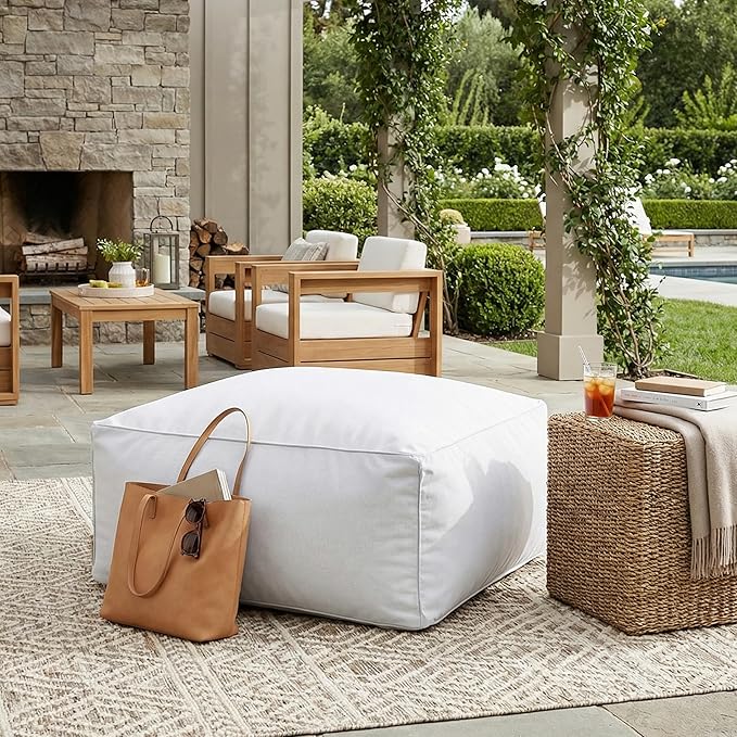 Christopher Knight Home Teriu Outdoor Bean Bag Chair with Shredded Foam, Modern Bean Bag Chairs for Adults and Kids - Photo 5