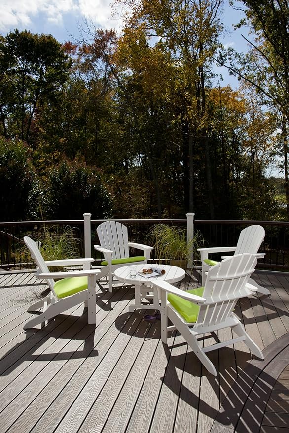 Trex Outdoor Furniture Cape Cod Folding Adirondack Chair, Classic White