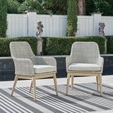 Signature Design by Ashley Seton Creek Cottage Nuvella Weather Resistant Fabric Outdoor Dining Arm Chair with Cushion - Photo 2