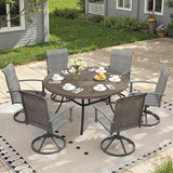 Outdoor Dining Table for 6, 50" Round Outdoor Table with Adjustable Umbrella Hole - Photo 4