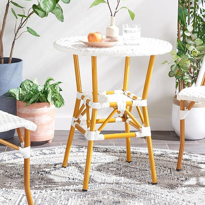 SAFAVIEH Outdoor Collection California White Bistro Table (Fully Assembled)