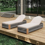 Christopher Knight Home Daskz Patio Chaise Lounge Chair Set of 2, Patio Outdoor Acacia Wood Chaise Lounge with Cushions - Photo 1