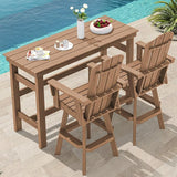 SERWALL 3-Piece Swivel Adirondack Bar Set, HDPE Swivel Bar Height Chairs Set of 2 with Bar Table - Photo 1