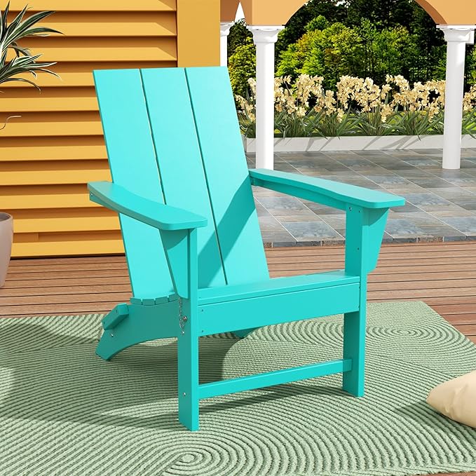 WestinTrends Ashore Modern Outdoor Folding Adirondack Chair, Turquoise
