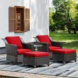 Joyside Wicker Patio Furniture Sets, 5 Pieces Upgraded Large Size Outdoor Furniture with Swivel Rocking Patio Chairs - Photo 1