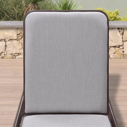 PURPLE LEAF Patio 4 Pieces Chaise Lounges Chairs Tanning Outdoor for Patio Poolside Balcony Slide-Out Side Table with Cushion Adjustable Backrest Coffee