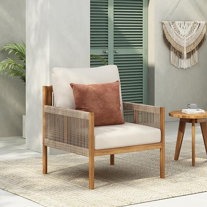 Christopher Knight Home Barris Lounge Chair Outdoor, Patio Accent Chair, Comfy Reading Single Sofa - Photo 1