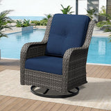Outdoor Swivel Rocker Patio Chair - Outdoor Wicker Patio Furniture with Thickened Olefin Cushions - Photo 9