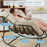 Fancyango Oversized Egg Rocking Chair for Indoor/Outdoor – All-Weather Wicker Rattan Lounge Chair with Cushion - Photo 4