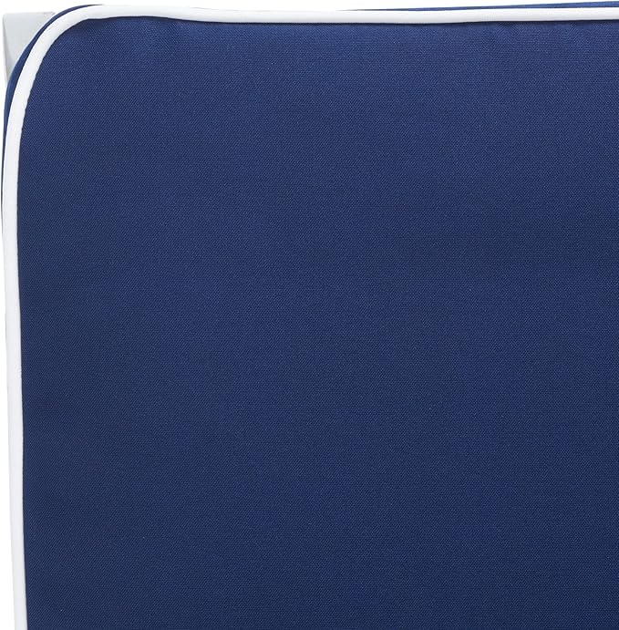 SAFAVIEH Outdoor Collection Palmdale Grey Solid Wood/Navy Cushion Chaise Lounge Chair (PAT7015B)
