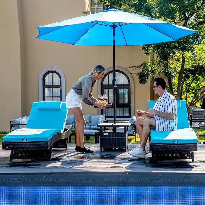 Sundale Outdoor Chaise Lounge Set of 4, Wicker Patio Lounge Chairs for Outside - Photo 7