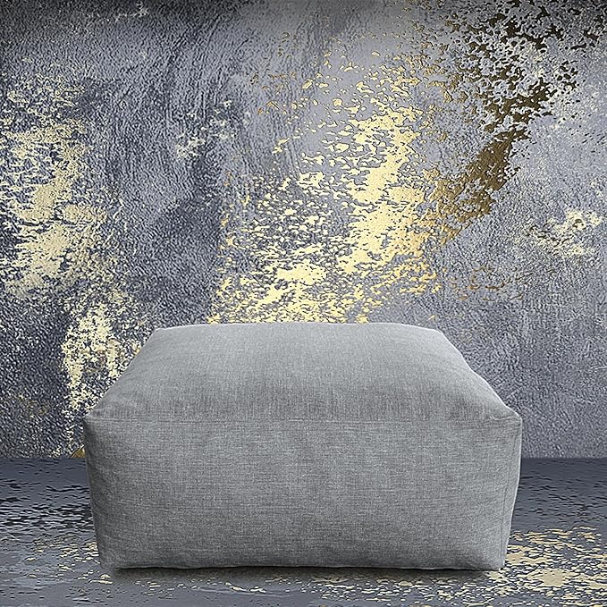 Patio Ottoman, Outdoor Coffee Table Bean Bag Chair, Daybed Sofa Comfy Couch, Modular Patio Sectional Sofa, Water-Resistant Olefin Fabric, High-Density Foam Filled, Comfy Lounge Seat, Dark Gray