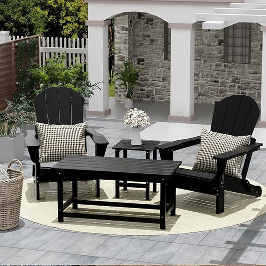 WO WESTIN OUTDOOR HDPE Laguna Outdoor Poly Adirondack Coffee Table, Black