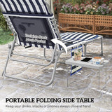 Outsunny Tanning Chair Set of 2 with Face Hole, Side Table - Photo 4