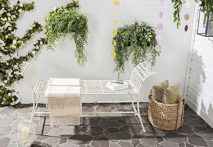 Safavieh Outdoor Collection Hadley Antique White Bench
