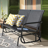 NUU GARDEN 2 Seats Outdoor Glider Bench Patio Glider Swing Chair with Powder Coated Steel Frame and Breathable Seat - Photo 9