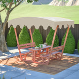 Wooden Picnic Table,Outdoor Wooden Dining Rectangle Table w/Umbrella Hole,for Patio,Garden,Backyard - Photo 7