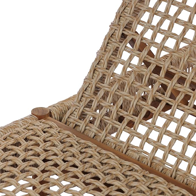 Christopher Knight Home Mercer Acacia Wood Chaise Lounge Chair Outdoor, Poolside Sun Lounger Recliner with Wicker Seat - Photo 10
