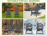 Folding Adirondack Chairs Set of 2, All-Weather Wide Armrest Wooden Outdoor Chairs, Fire Pit & Front Porch Chairs - Photo 7