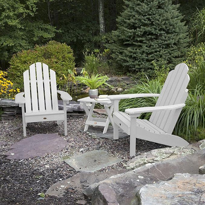 highwood Classic Westport Adirondack Chairs with Side Table, White
