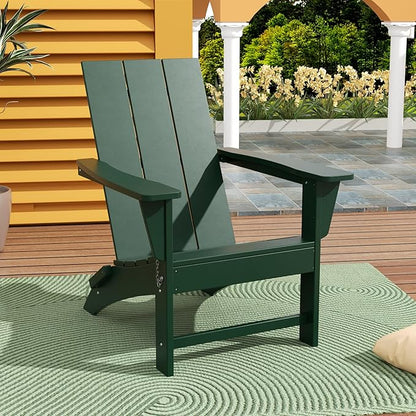 WestinTrends Ashore Modern Outdoor Folding Adirondack Chair, Dark Green