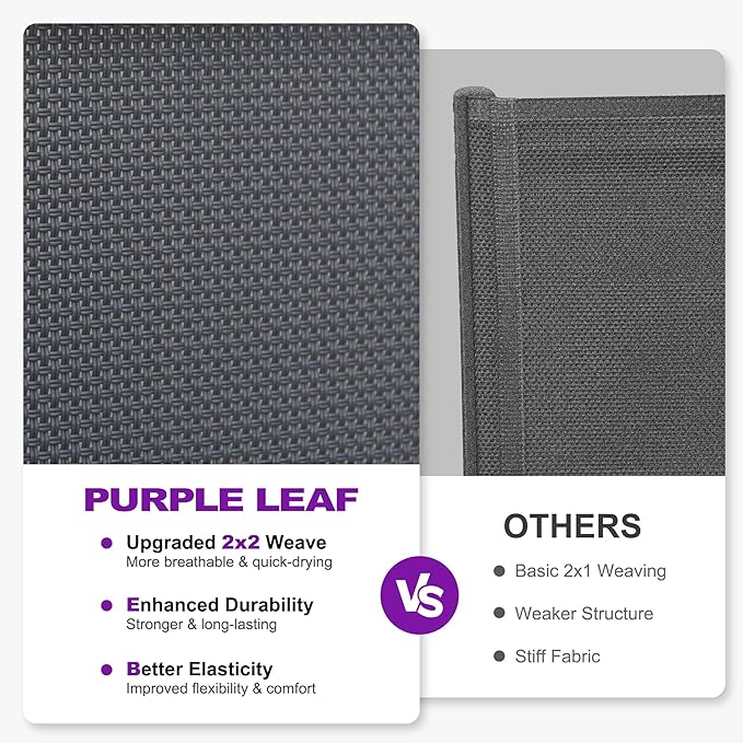 PURPLE LEAF Outdoor Chaise Lounge Set of 3 Plastic Pool Lounge Chair with Metal Side Table Patio Stackable Lounger Chair for Poolside Sunbathing Beach Deck Yard, Grey