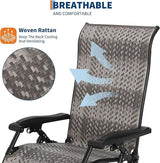 2 Pack Portable Rattan Chaise Lounge Chair, 330lb Capacity - Photo 7