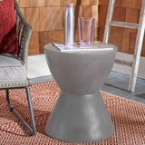 Safavieh Outdoor Collection Athena Modern Concrete Dark Grey Round 17.7-inch Accent Table - Photo 8