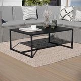 Merrick Lane Lakeland Metal Patio Coffee Table - Black - Indoor/Outdoor - Photo 1