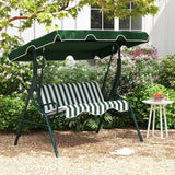 Tangkula 3 Person Porch Swing, Patio Swing with Removable Cushion & Powder-Coated Steel Frame - Photo 2