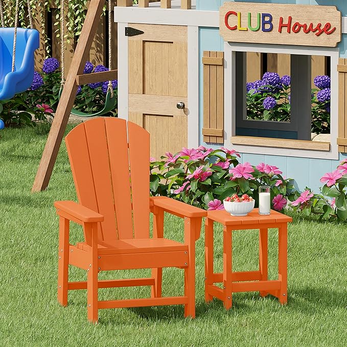 Costaelm Kids Outdoor Side Table, Small Patio HDPE Adirondack Square Table, Porch End Table for Outside Pool Garden - Photo 3