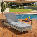 HOMREST Outdoor Chaise Lounge Chair, Patio Wicker Recliner with Pneumatic Adjustable Backrest - Photo 2