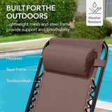 Best Choice Products Outdoor Folding Rocking Chair, Zero Gravity Lounge Chair, Patio Rocker w/Headrest Pillow - Brown - Photo 7