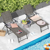Tangkula Outdoor Lounge Chair, Patio Folding Chaise Recliner with 6-Level Backrest - Photo 2