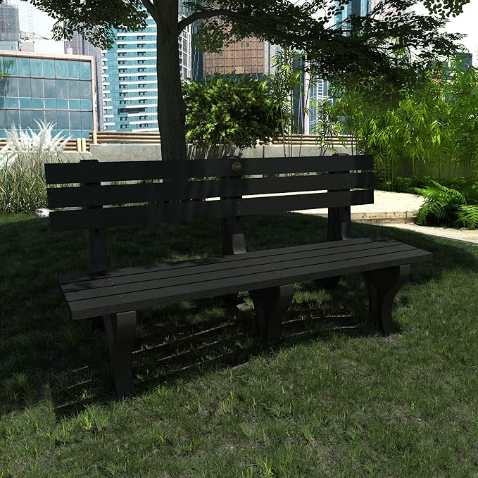 Sequoia Professional Aurora Park Bench, 6 ft, Black