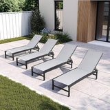 Chaise Lounge Chair, Set of 4 Outdoor Recliner Lounge Chair Sun Loungers - Photo 1