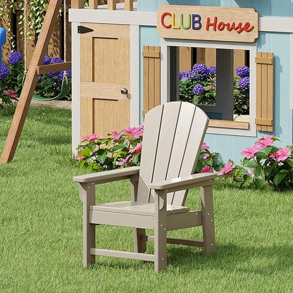 WestinTrends Malibu Kids Outdoor HDPE Adirondack Plastic Patio Chair, Sand