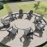 SERWALL Adirondack Chair Set of 8 for Patio Garden Outdoors Fire Pit- (Folding Gray) - Photo 1