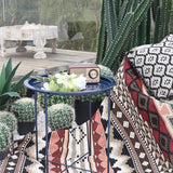 Garden 4 you End Table Metal Side Table Blue Round Folding Tray Cyan Sofa Small Accent Fold-able Table - Photo 9