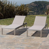 Christopher Knight Home Outdoor Aluminum Chaise Lounge, Set of 2, Grey - Photo 5