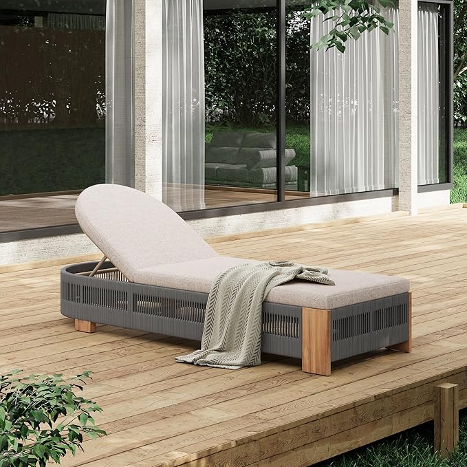 Outdoor Chaise Lounge Set, Patio Chaise Lounge Chairs with Side Table - Photo 2