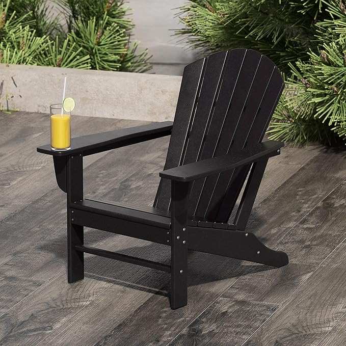 WestinTrends Dylan Outdoor Adirondack Chair, Black