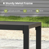 51.2" Outdoor Bench, 2 Pieces Patio Backless Garden Bench with Metal Frame for Porch, Entryway, Lawn, Backyard, Black - Photo 5
