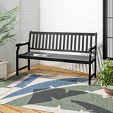 JONATHAN Y BNH101C Laurel 59.1" 3-Seat Slat-Back 600-Lbs Support Acacia Wood Outdoor Garden Patio Bench for Garden, Lawn - Photo 2