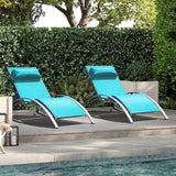Domi Pool Lounge Chairs Set of 2, Outdoor Chaise Lounge with Side Table - Photo 8